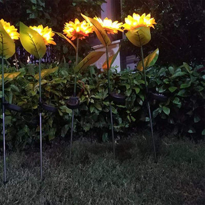 2 Stück Solar-LED-Sonnenblumen