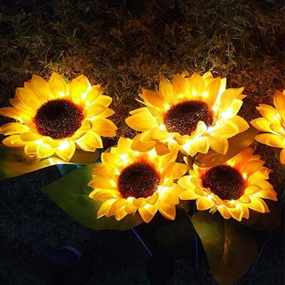 2 Stück Solar-LED-Sonnenblumen