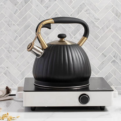 3.5L Whistling Black Pumpkin Shape Tea Kettle