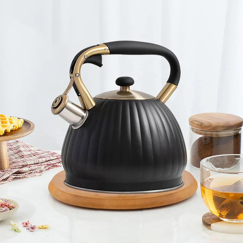 3.5L Whistling Black Pumpkin Shape Tea Kettle