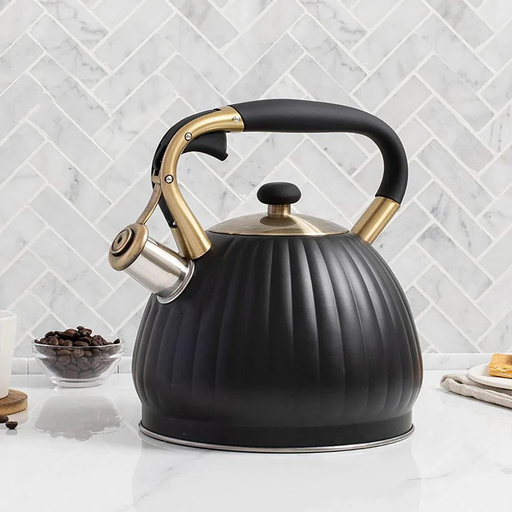 3.5L Whistling Black Pumpkin Shape Tea Kettle