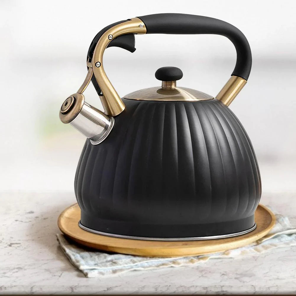 3.5L Whistling Black Pumpkin Shape Tea Kettle