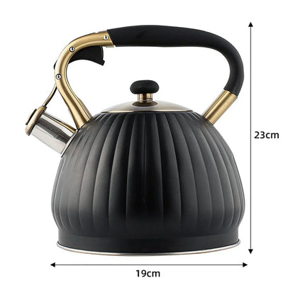 3.5L Whistling Black Pumpkin Shape Tea Kettle