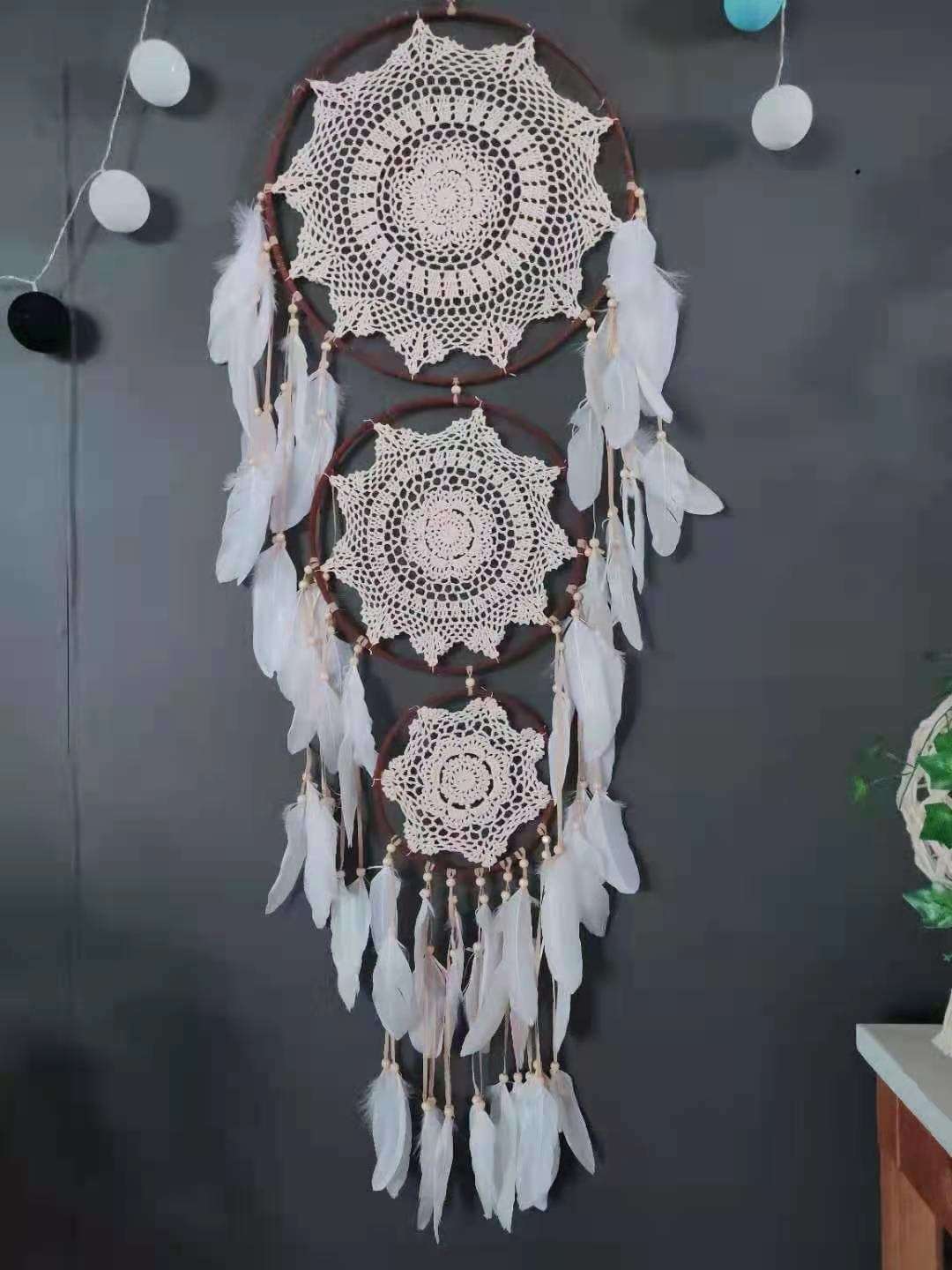 3 Rings Circle Large Boho Dream Catcher