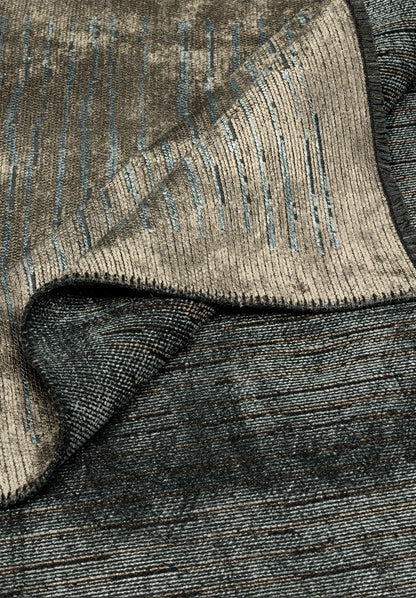 Stripe Blue - Beige - Dark Grey Rug