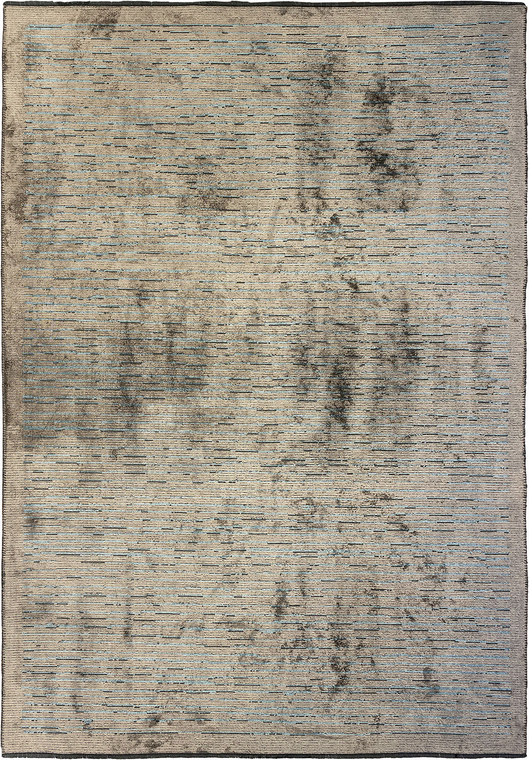 Stripe Blue - Beige - Dark Grey Rug