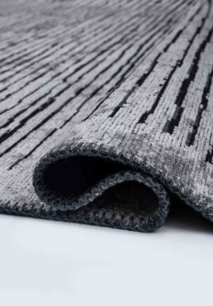 Stripe Black - Light Grey Rug