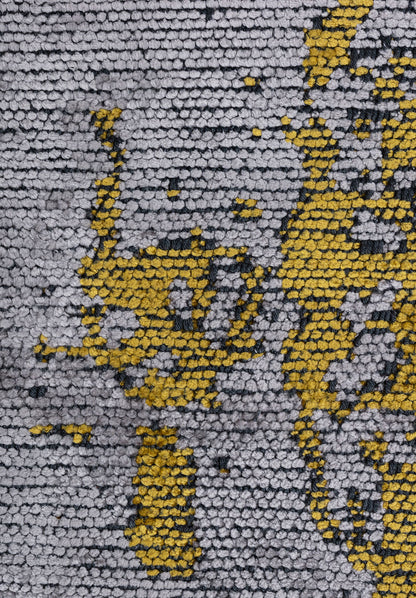 Paint Yellow - Light Grey Rug