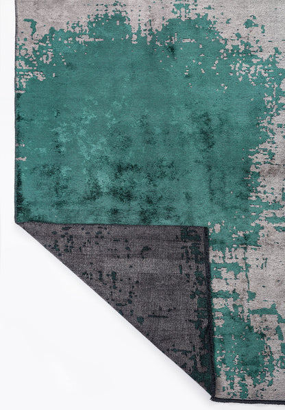 Paint Dark Green - Grey Rug