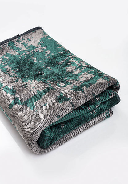 Paint Dark Green - Grey Rug