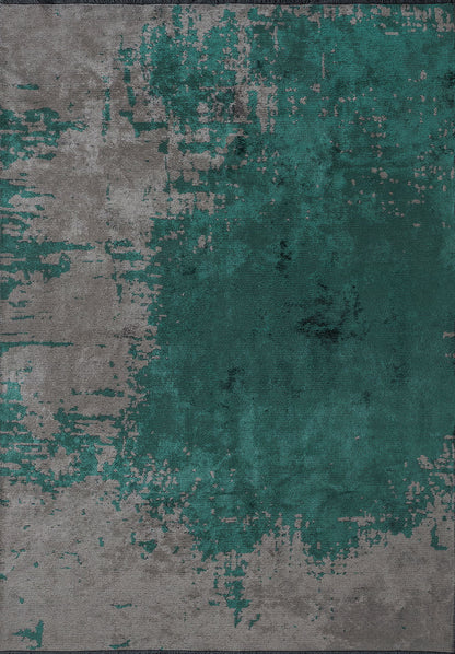 Paint Dark Green - Grey Rug