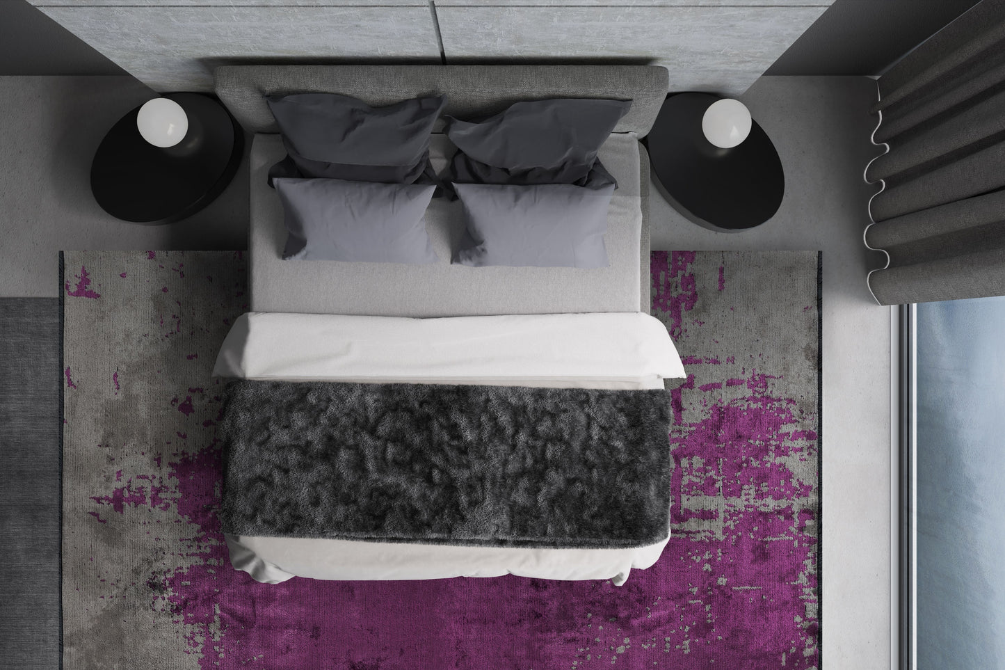 Paint Purple - Grey Rug