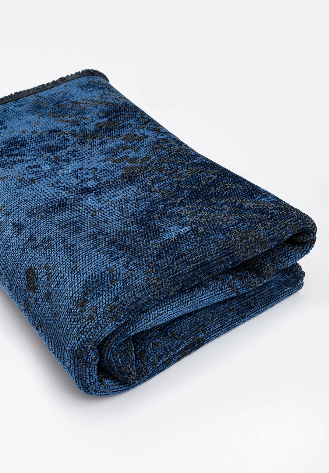 Rustic Navy Blue - Matte Black Rug