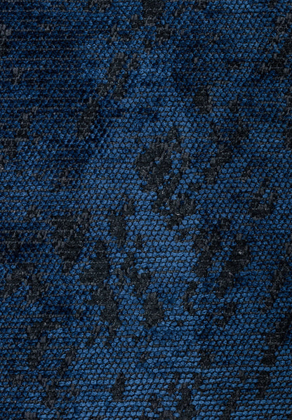 Rustic Navy Blue - Matte Black Rug