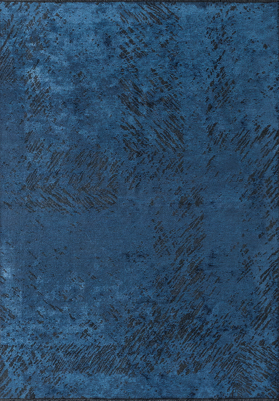 Rustic Navy Blue - Matte Black Rug