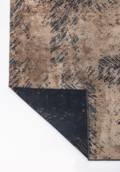 Rustic Dark Beige - Matte Black Rug