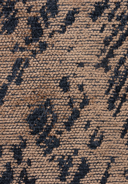 Rustic Dark Beige - Matte Black Rug