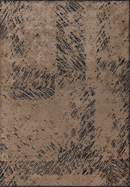 Rustic Dark Beige - Matte Black Rug