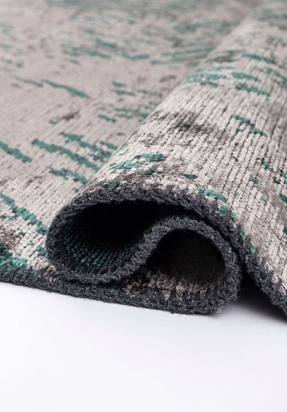 Rustic Grey - Dark Green Rug