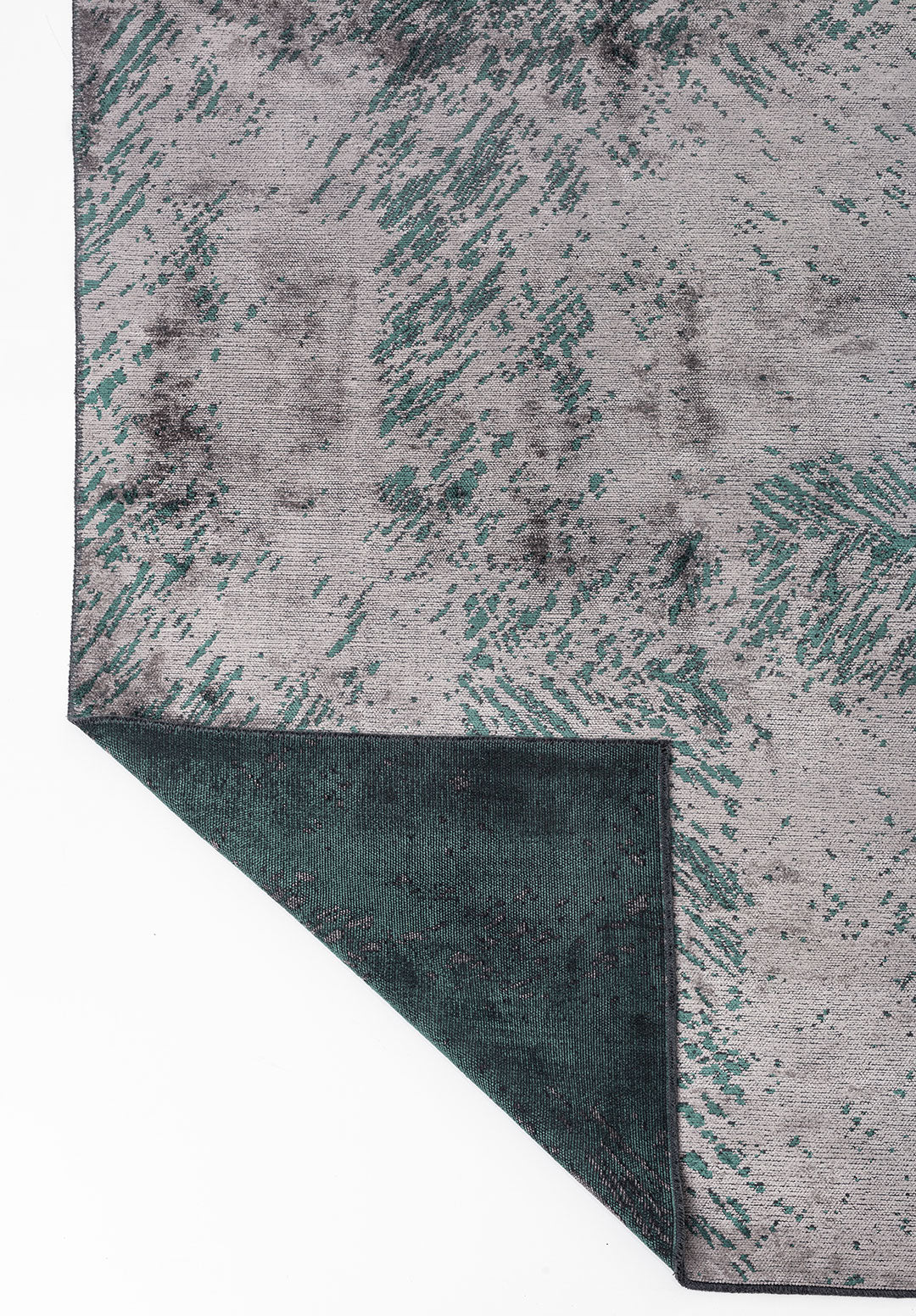 Rustic Grey - Dark Green Rug