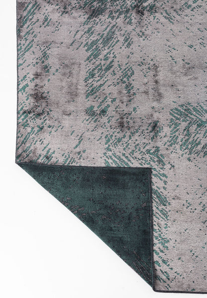 Rustic Grey - Dark Green Rug