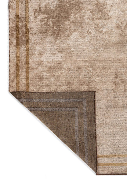 Parallel Border  Beige - Coffee Rug