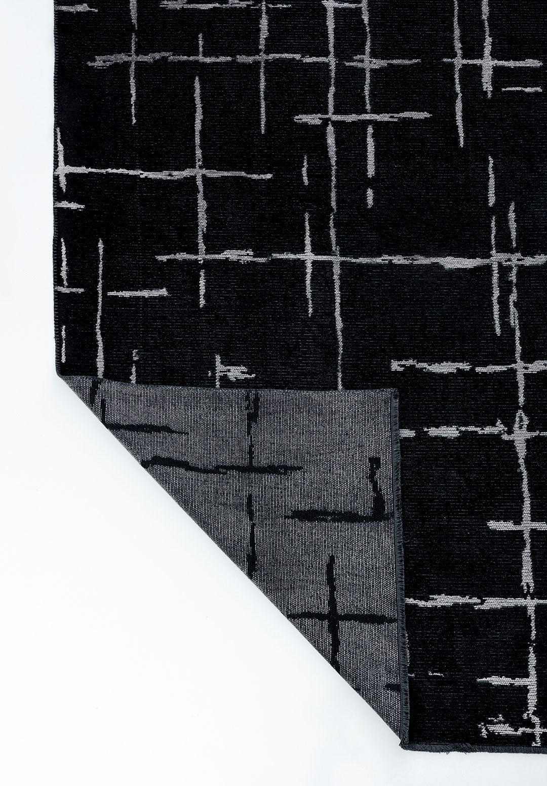 Mark Light Grey - Black Rug