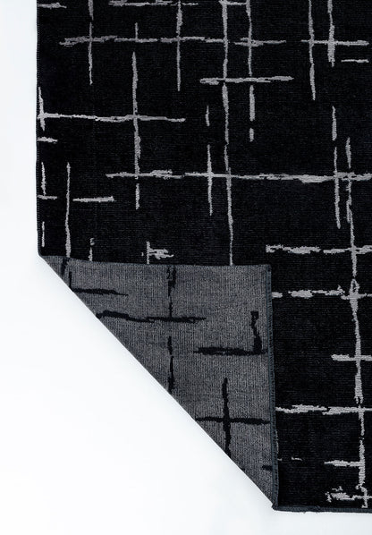 Mark Light Grey - Black Rug
