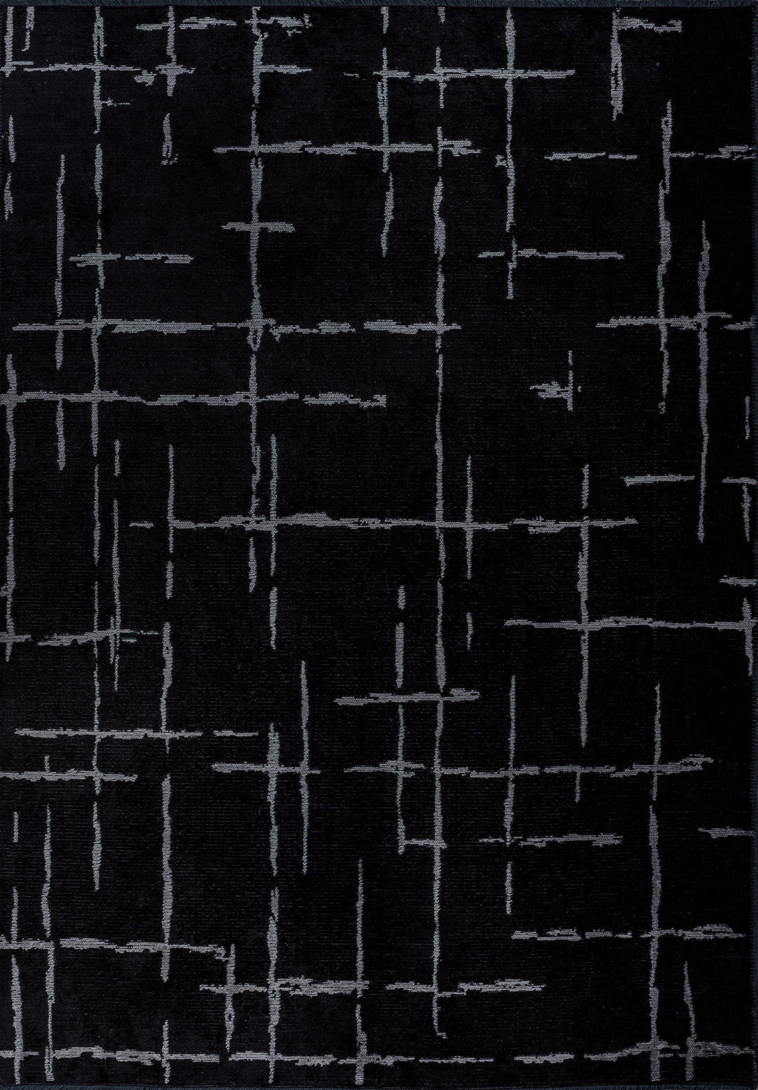 Mark Light Grey - Black Rug