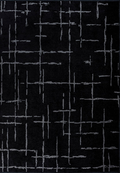 Mark Light Grey - Black Rug