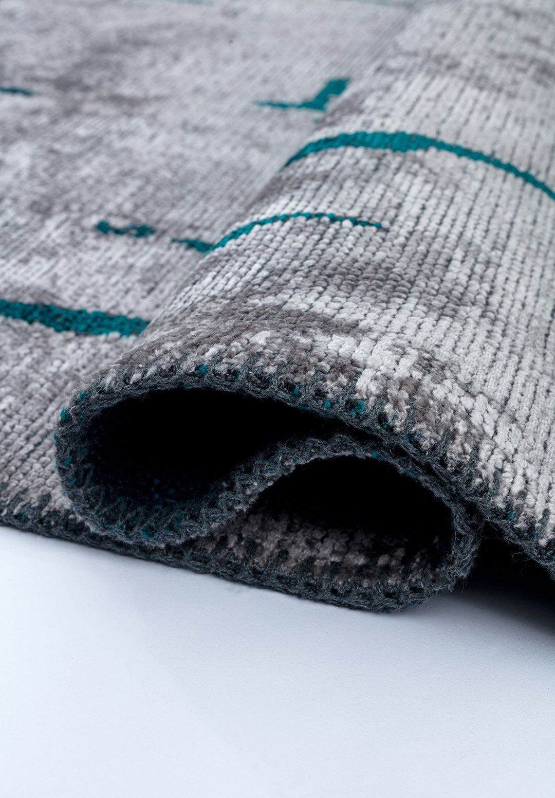 Mark Dark Turquoise - Light Grey Rug