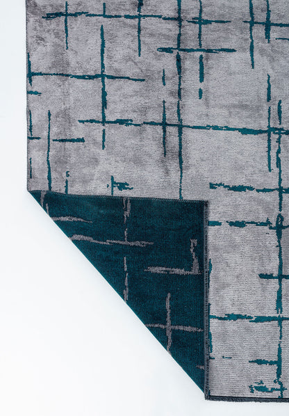 Mark Dark Turquoise - Light Grey Rug