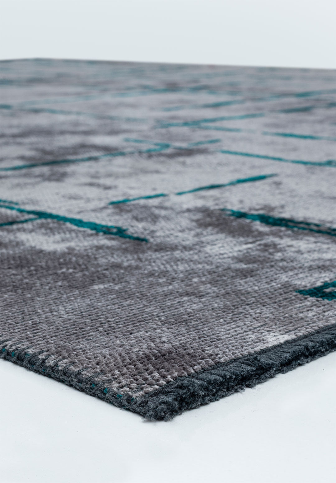 Mark Dark Turquoise - Light Grey Rug