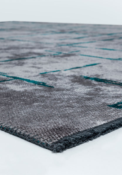 Mark Dark Turquoise - Light Grey Rug