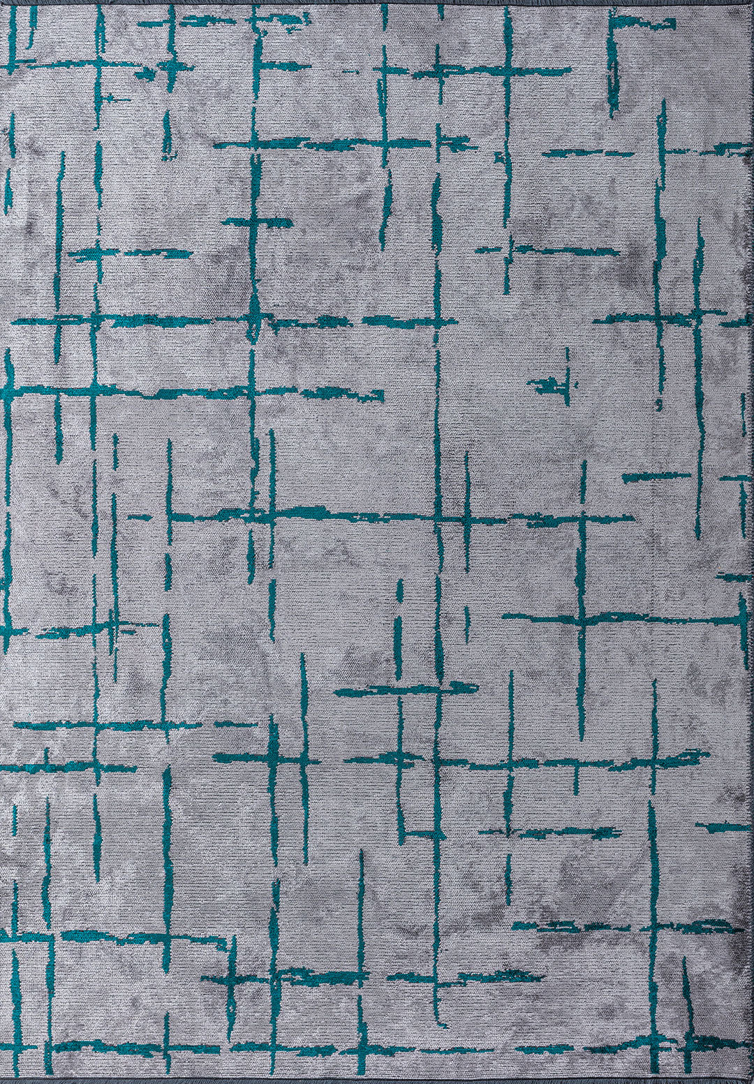 Mark Dark Turquoise - Light Grey Rug