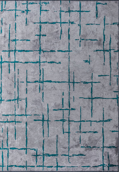 Mark Dark Turquoise - Light Grey Rug