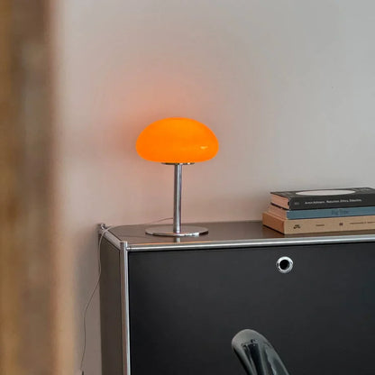 Glossy Dome Metal Mushroom Accent Lamp