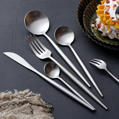 Stainless Steel Knife, Fork and Spoon Tableware