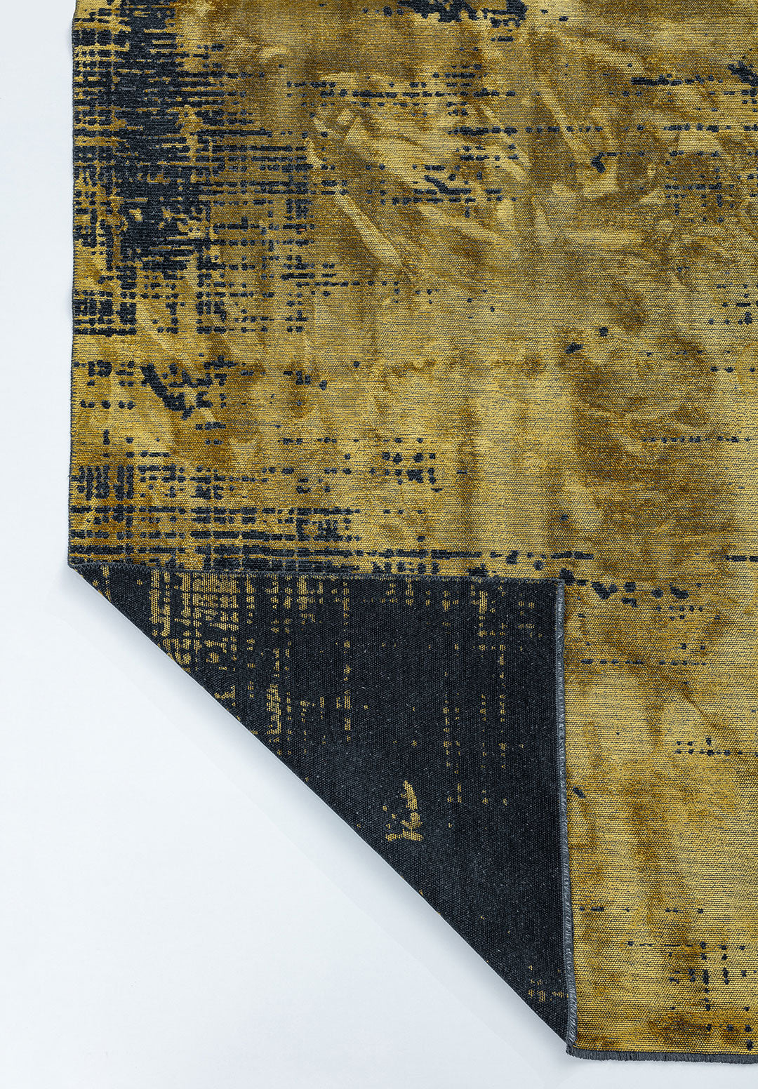 Space Yellow - Matte Black Rug