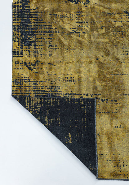 Space Yellow - Matte Black Rug