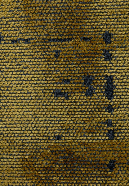 Space Yellow - Matte Black Rug
