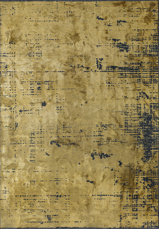 Space Yellow - Matte Black Rug