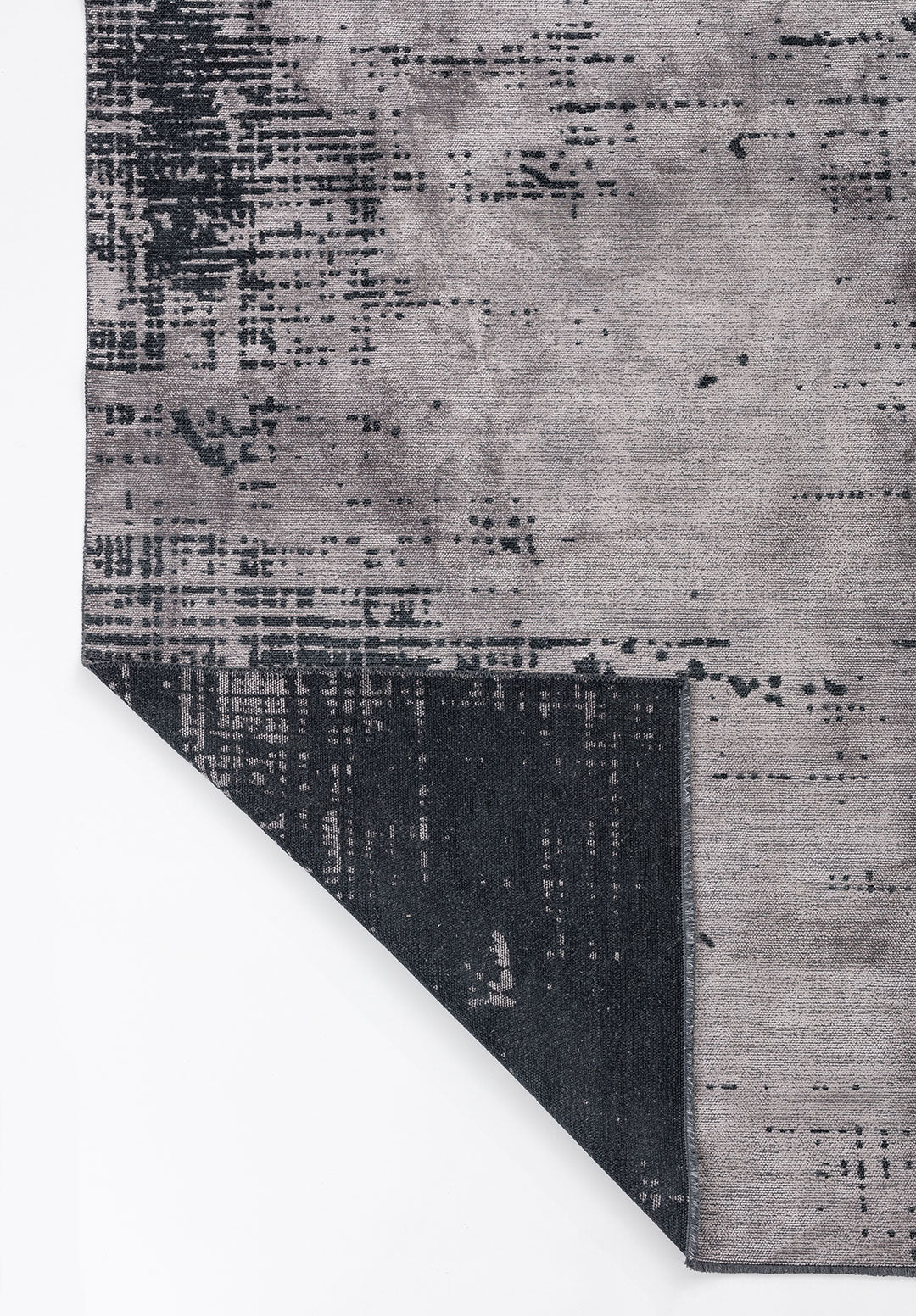 Space Light Grey - Matte Black Rug