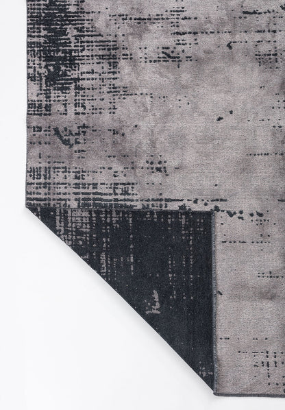Space Light Grey - Matte Black Rug