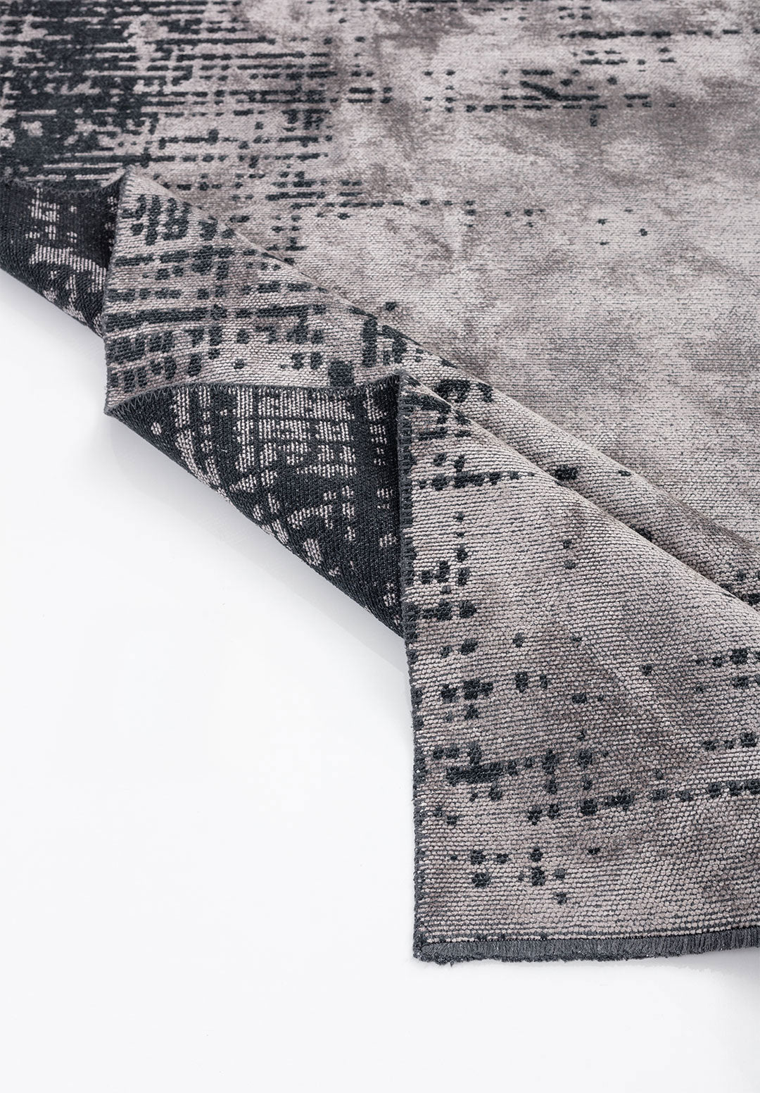 Space Light Grey - Matte Black Rug