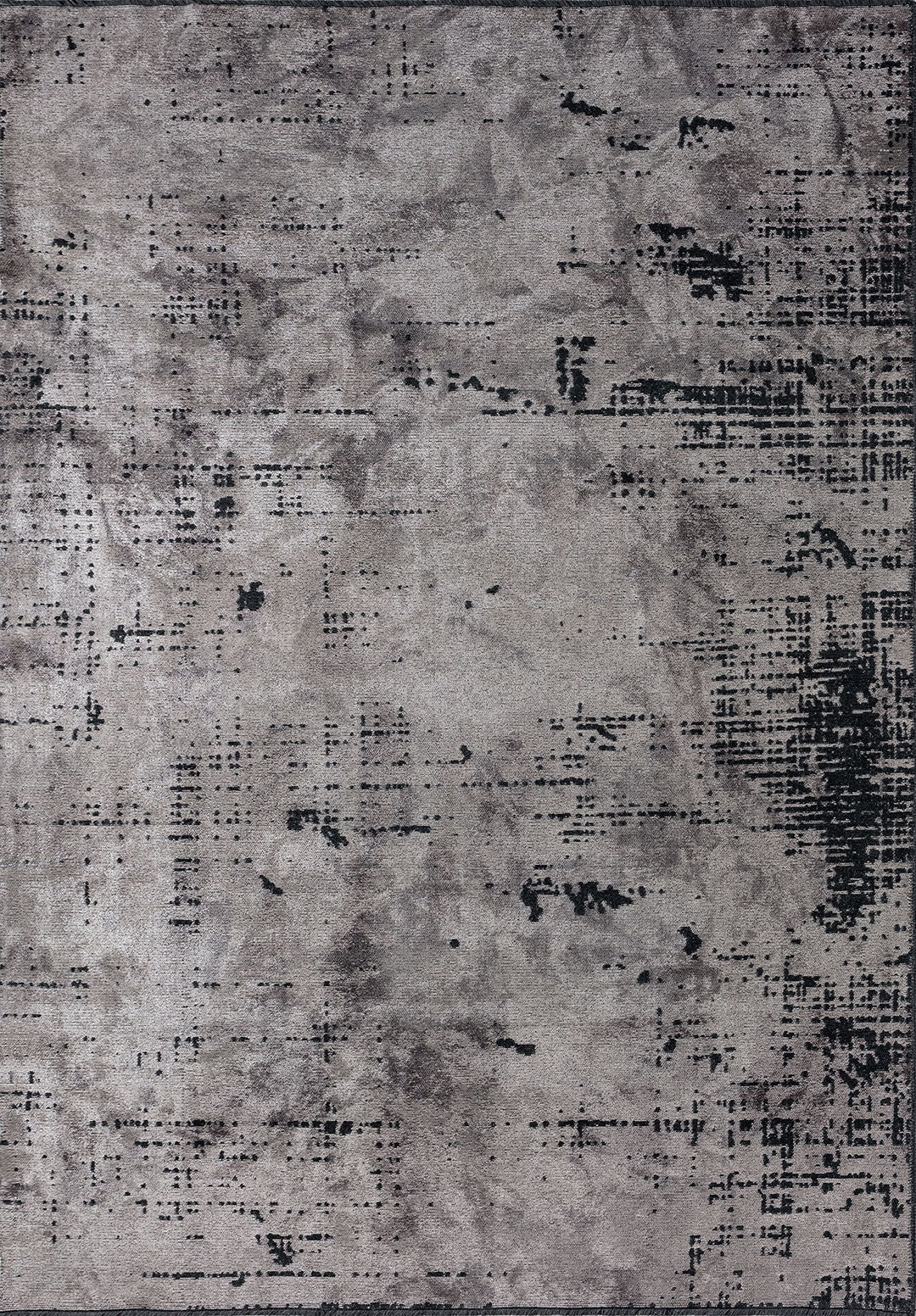 Space Light Grey - Matte Black Rug