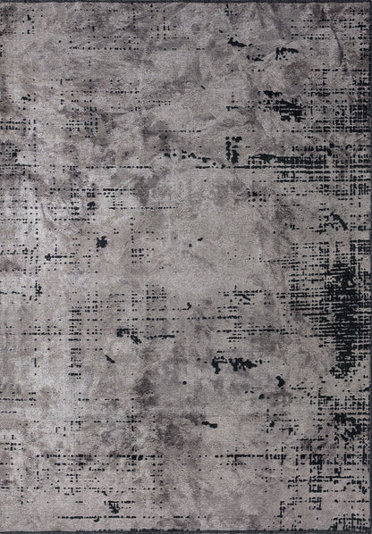 Space Light Grey - Matte Black Rug