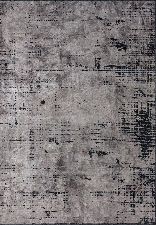 Space Light Grey - Matte Black Rug