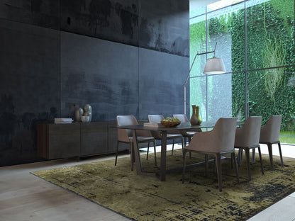 Space Green - Matte Black Rug