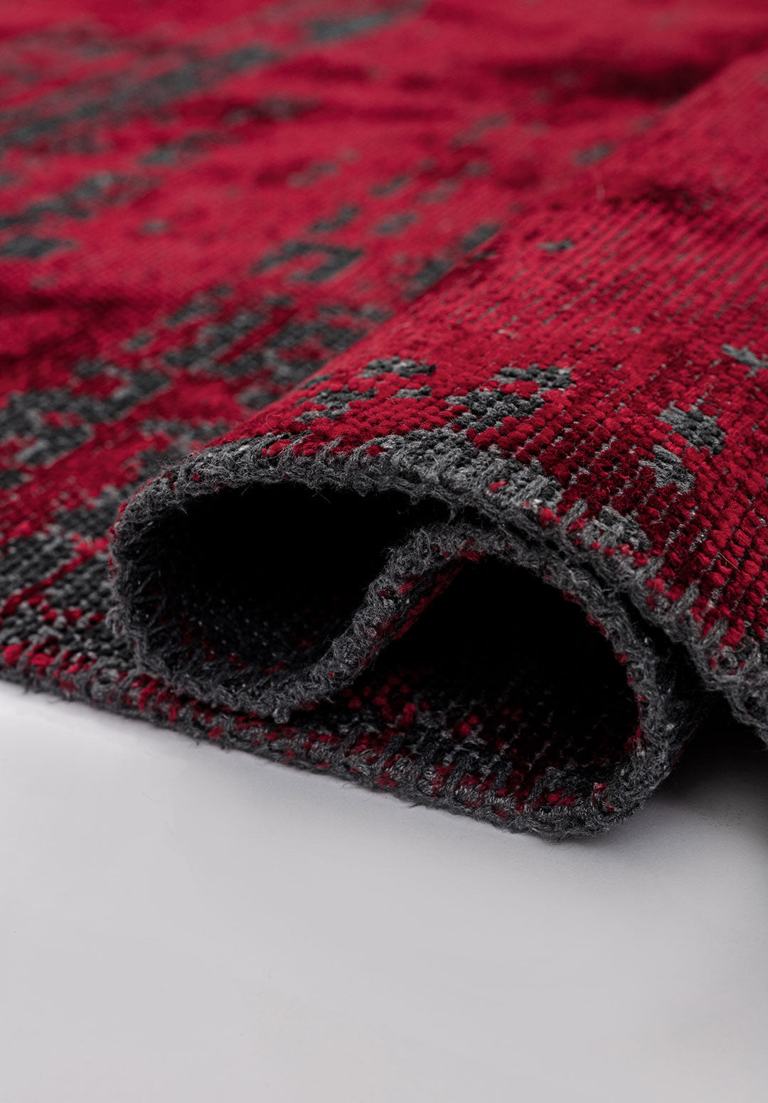 Space Red - Matte Black Rug